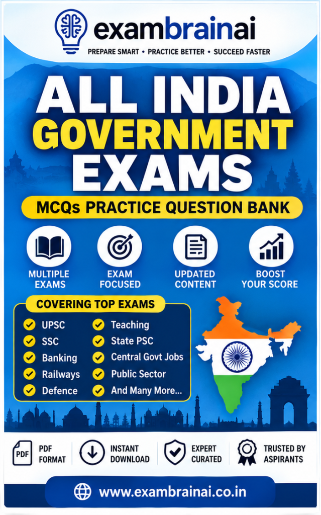 All India Government Exams – 100 Important MCQs Practice Questions PDF
